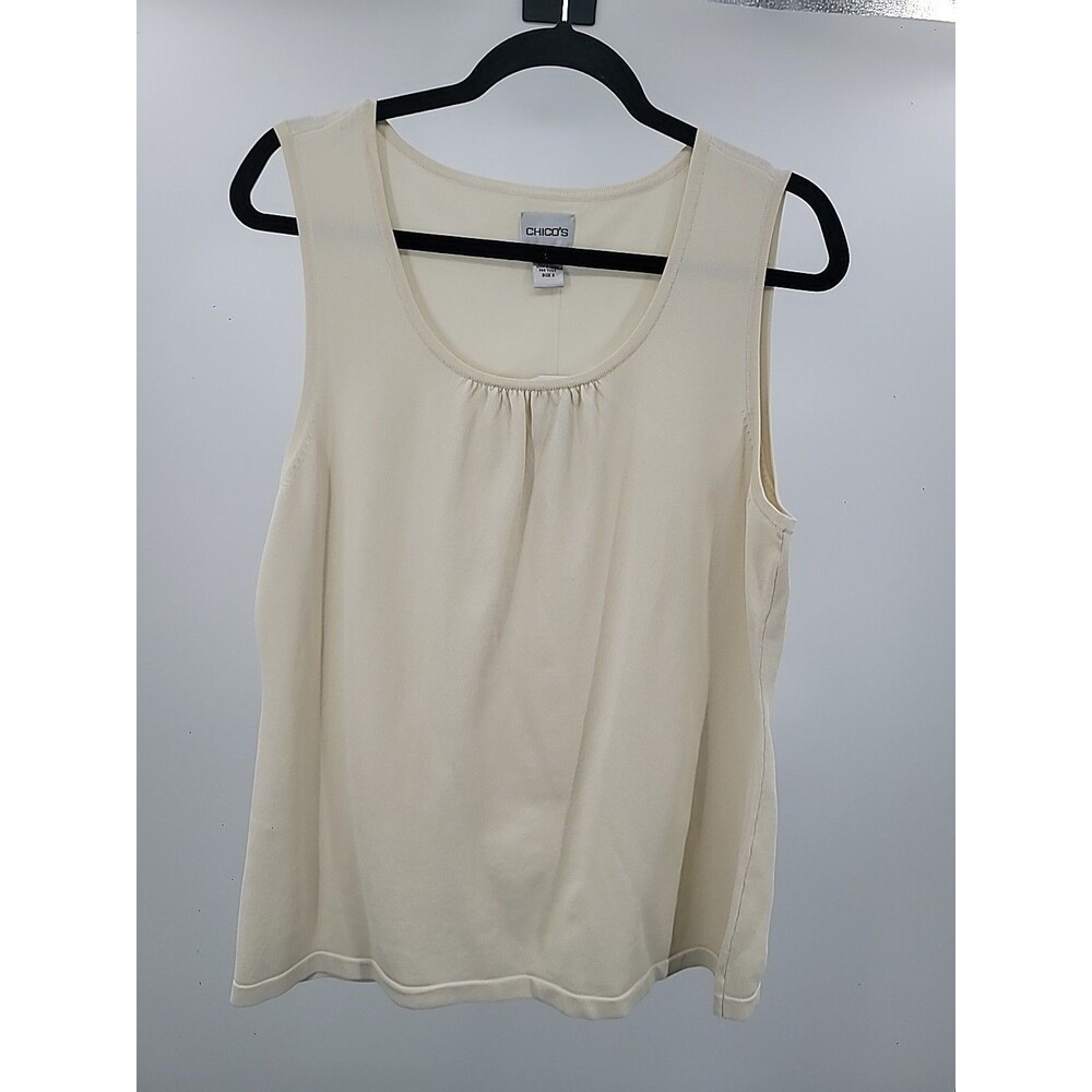 Chico's Erin Tank Top Sz XL Basic Neutral Capsule Minimalist